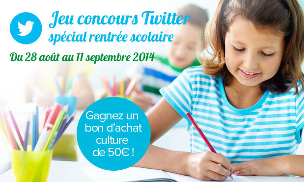 Concours Twitter : gagnez un bon d'achat culture de 50€ ! Concours Twitter : gagnez un bon d'achat culture de 50€ !